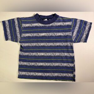 American Weekend Navy Striped Kids Tee. M 5/6